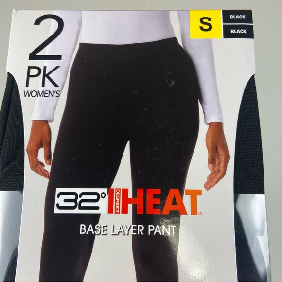 32 Degrees Heat Base Layer Pants Women’s Small Black 2-Pack Thermal NEW - Picture 4 of 5